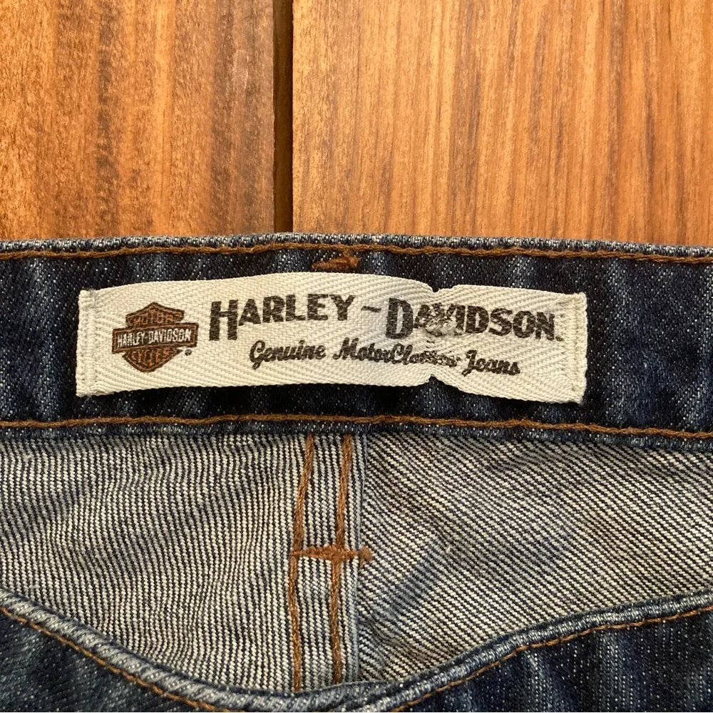 Harley Davidson Genuine MotorClothes Womens 12 Long Straight Leg Denim Jeans - Picture 6 of 11